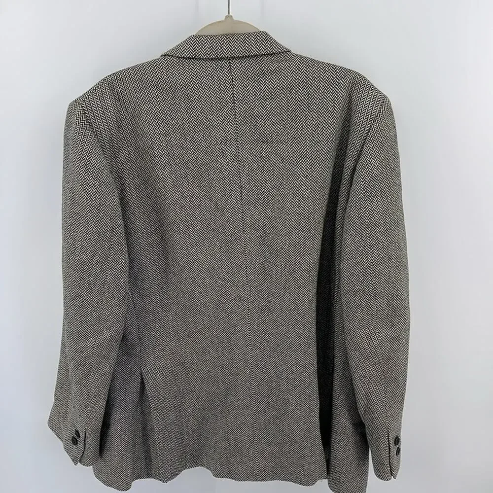 Vintage Harrod’s 100% cashmere houndstooth two button two vent sport coat blazer